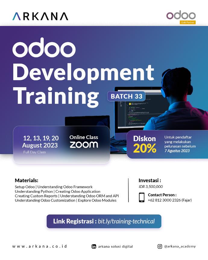 Odoo Training Module Odoo Training Indonesia | Functional & Technical (Development)