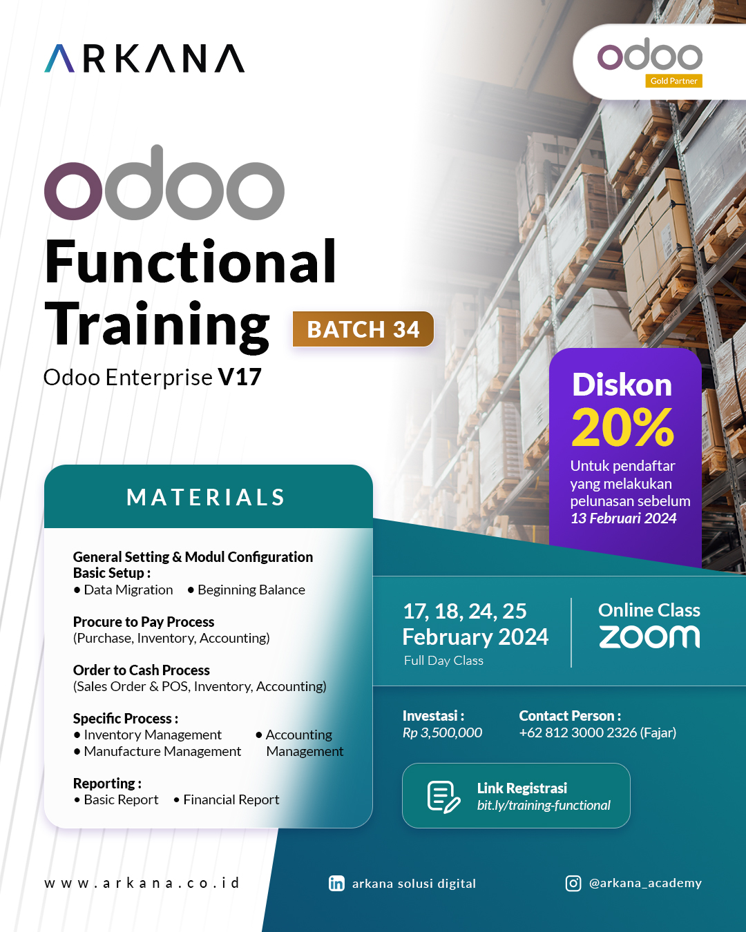 Odoo Training Module Odoo Training Indonesia | Functional & Technical (Development)